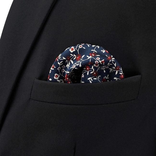 shlax & wing BH42 Blue Floral Men鈥檚 Pocket Square Accessories Business Wedding Último día