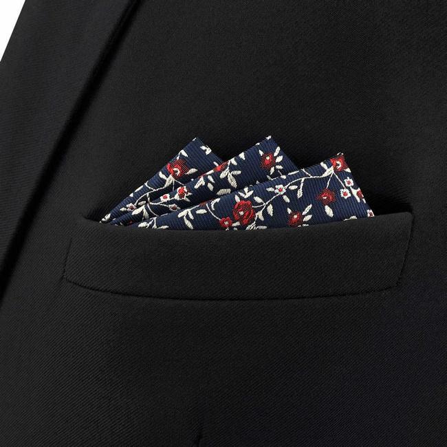 shlax & wing BH42 Blue Floral Men鈥檚 Pocket Square Accessories Business Wedding Último día