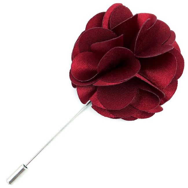 shlax & wing Burgundy Red Silk Cotton Blend Lapel Flowers Boutonniere Stick Pin Men’s Accessories Handmade Necktie