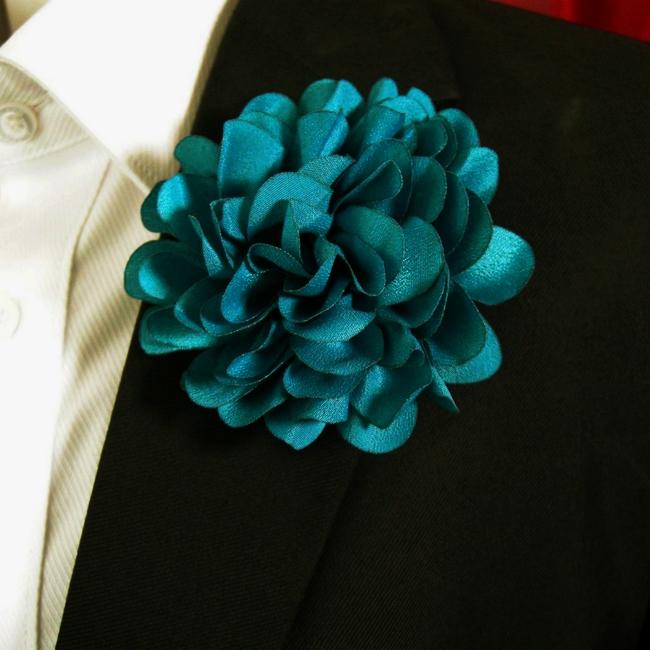 shlax & wing Big Blue Cotton Blend Lapel Flowers Boutonniere Stick Pin Men’s Accessories Handmade Necktie