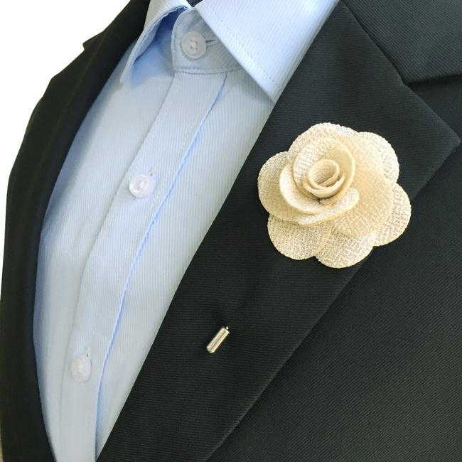 shlax & wing Cream Cotton Blend Lapel Flowers Boutonniere Stick Pin Men’s Accessories Handmade Necktie Grandes descuentos
