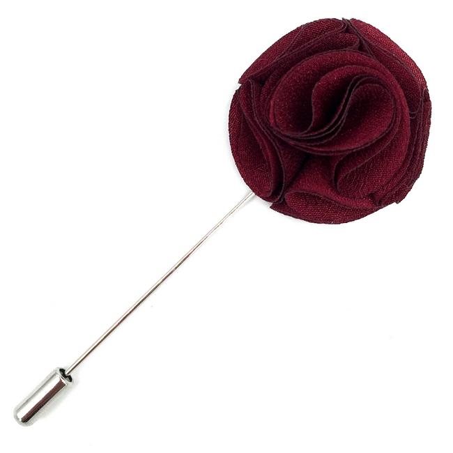 shlax & wing Crimson Cotton Blend Lapel Flowers Boutonniere Stick Pin Men’s Accessories Handmade Necktie