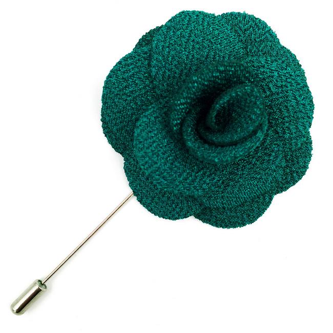 shlax & wing Dark Turquoise Cotton Blend Lapel Flowers Boutonniere Stick Pin Men’s Accessories Handmade Necktie