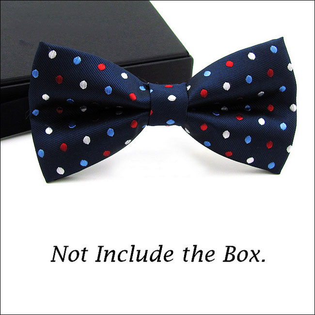shlax & wing Navy Multicolor Dots Mens Pre-tied Ajustable SilkBlend Wedding Dress Fashion SilkBlend Bow Tie Descuentos del mes