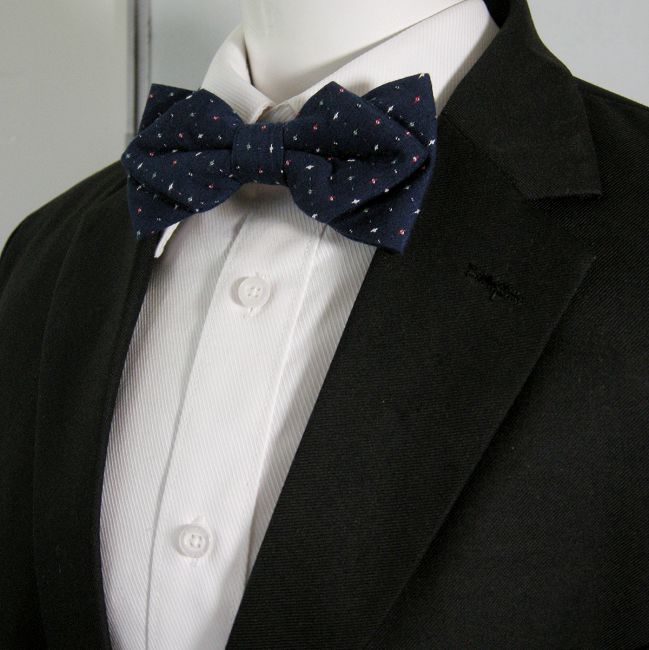 shlax & wing Navy Multicolor Dots Mens Pre-tied Ajustable SilkBlend Wedding Dress SilkBlend Bow Tie Oferta exclusiva