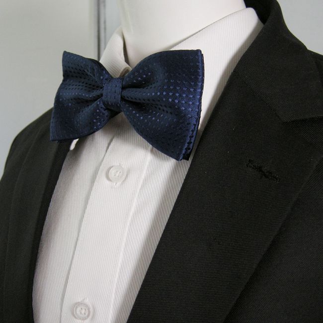 shlax & wing Navy Solid Dots Mens Pre-tied Ajustable SilkBlend Wedding Dress Fashion SilkBlend Bow Tie Última moda