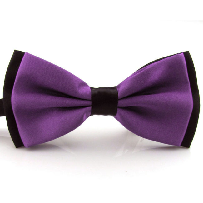 shlax & wing Purple Black Solid Mens Pre-tied Ajustable SilkBlend Wedding Dress Fashion SilkBlend Bow Tie Ofertas especiales