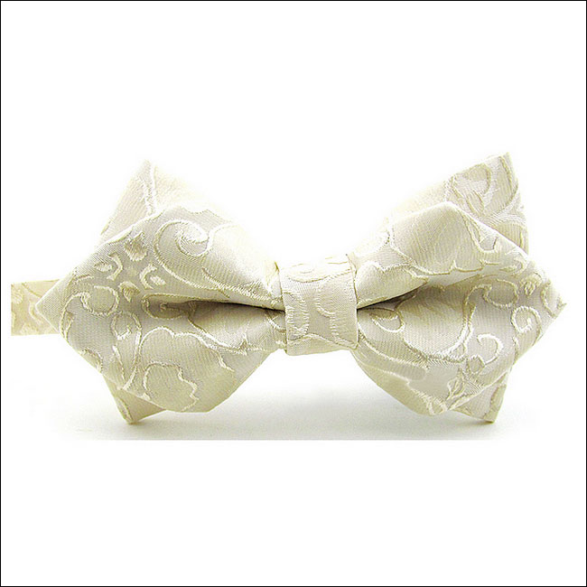 shlax & wing Solid White Paisley Mens Bow Tie Pre-tied Dress Wedding Blend Ajustable SilkBlend Wedding Rebajas de fin de temporada