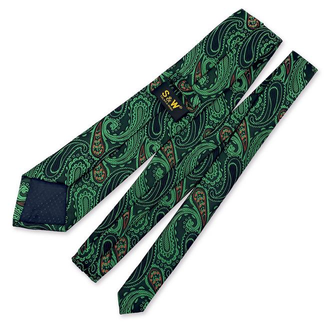 shlax & wing F30 Green Red Paisley Men Neckties Fashion Wedding Extra long size Devoluciones gratuitas