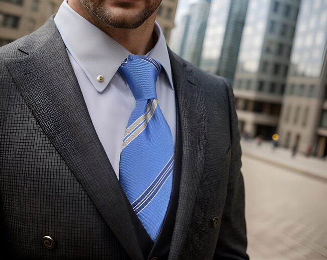 shlax & wing A39 Steel Blue Striped Men Neckties Fashion Business Pocket Square Set Classic Wedding 2025