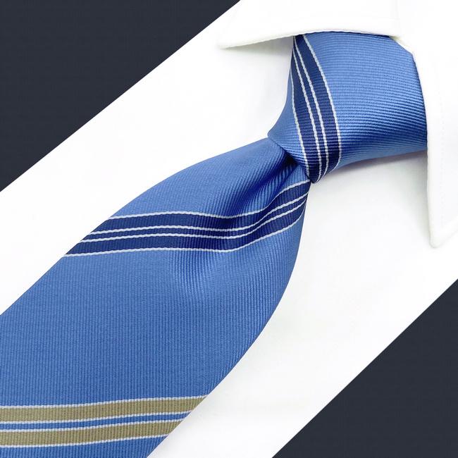shlax & wing A39 Steel Blue Striped Men Neckties Fashion Business Pocket Square Set Classic Wedding 2025