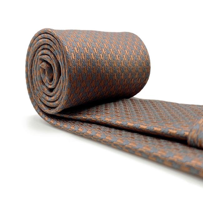 shlax & wing A44 Mens Neckties Brown Gray Houndstooth Fashion Classic Hankies Set Party Gift Outlet online