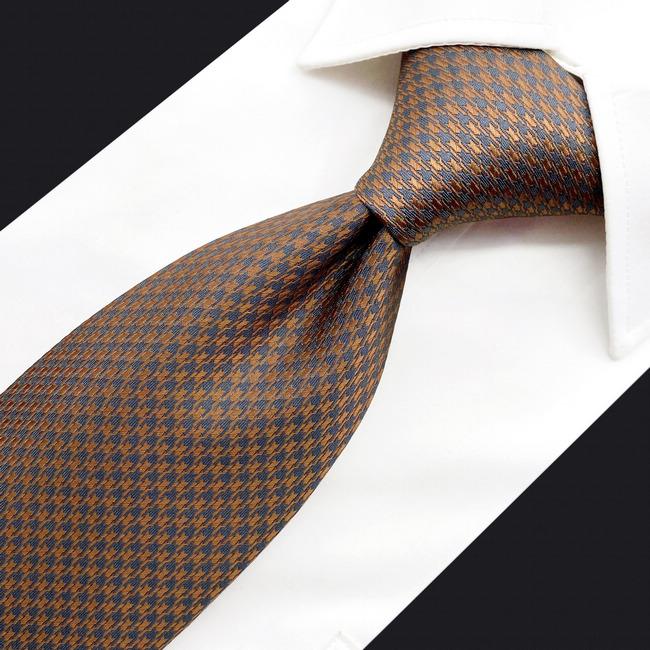 shlax & wing A44 Mens Neckties Brown Gray Houndstooth Fashion Classic Hankies Set Party Gift Outlet online