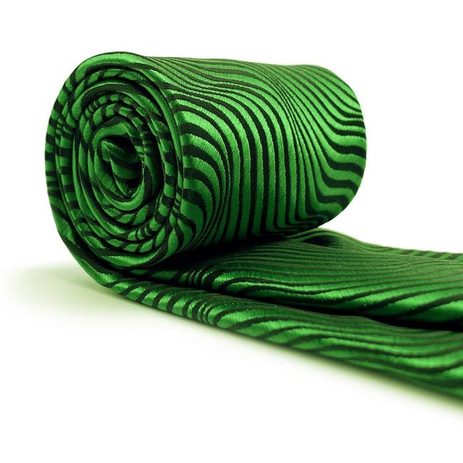 shlax & wing A45 Emerald Green Ripple Classic Wedding Party Gift Extra Long Size Ties Business Fashion Rebajas
