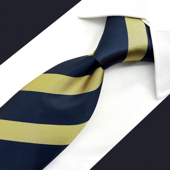 shlax & wing A47 Blue Gold Striped Men Skinny Neckties Pocket Square Set Fashion Business Ofertas