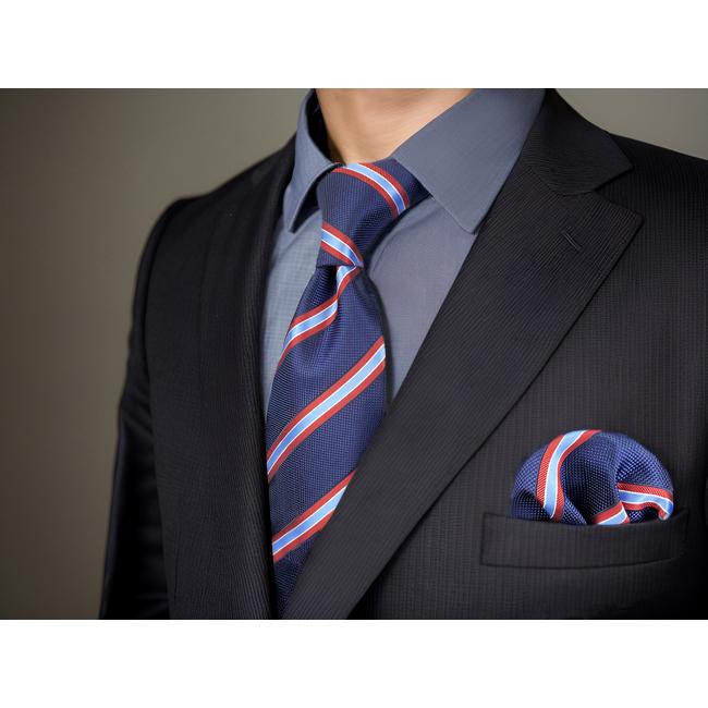 shlax & wing A49 Blue Striped Mens Neckties Pocket Square Set Fashion Gift Business Extra Long Size Ties En oferta