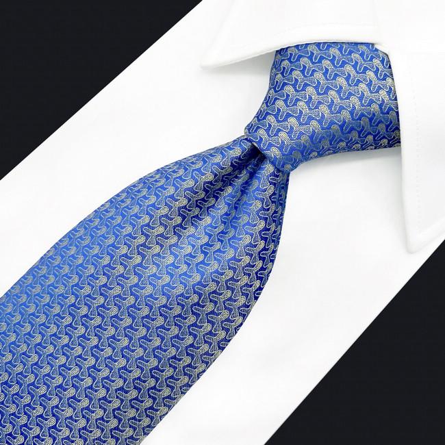 shlax & wing A51 Blue Gold Pattern Mens Neckties Hanky Set Fashion Business Brand New Rebajas baratas