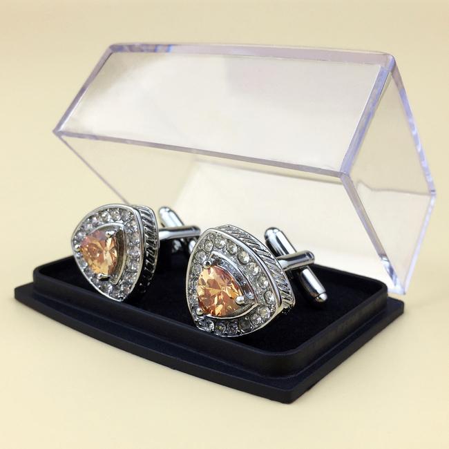 shlax & wing Cufflinks for Men Triangle Yellow Crystal Men’s Cuff Links Gift 58 Mejor oferta