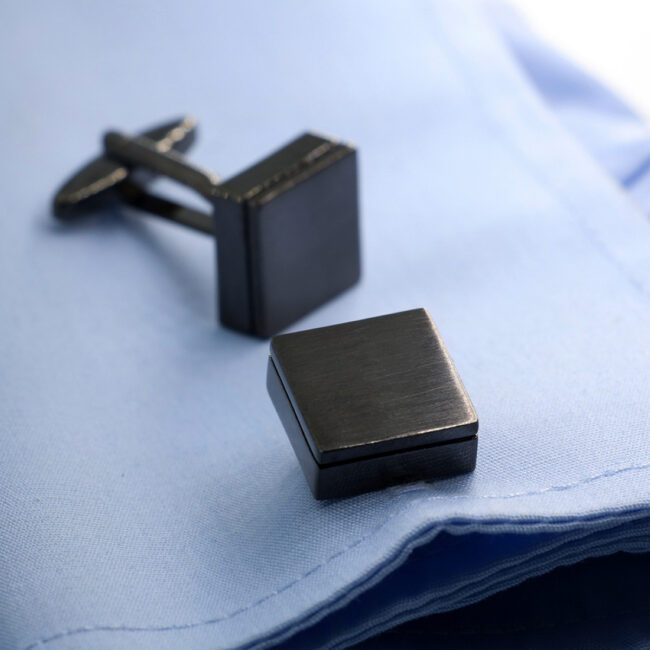 shlax & wing Pair of Mens Cufflinks Black Stainless steel Mens Studs Square Premium Quality 92 Rebajas online