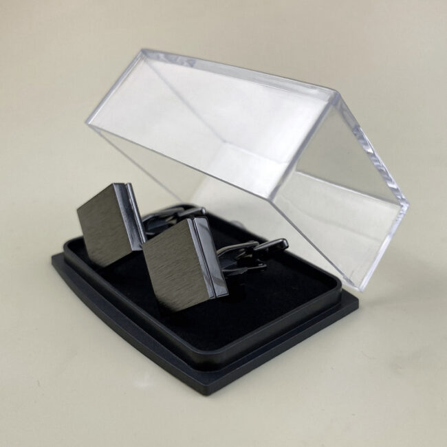 shlax & wing Pair of Mens Cufflinks Black Stainless steel Mens Studs Square Premium Quality 92 Rebajas online