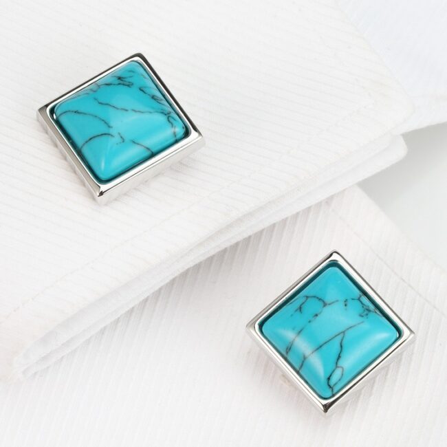 shlax & wing Turquoise Men鈥檚 Cufflinks Cuff Links for Tuxedo 82 Rebajas top