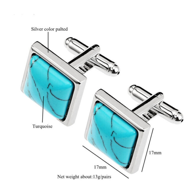 shlax & wing Turquoise Men鈥檚 Cufflinks Cuff Links for Tuxedo 82 Rebajas top