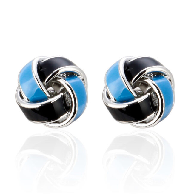 shlax & wing Pair of Mens Cufflinks Blue Stainless steel Floral Elegant Style Mens Studs Elegant Style 84 Envío gratis
