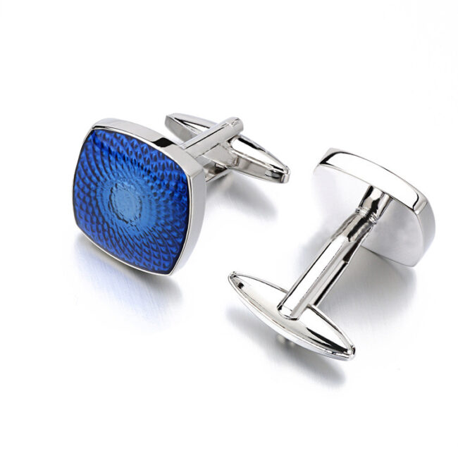 shlax & wing Pair of Mens Cufflinks Blue Stainless steel Square Elegant Style Mens Studs Elegant Style 81 Oferta especial