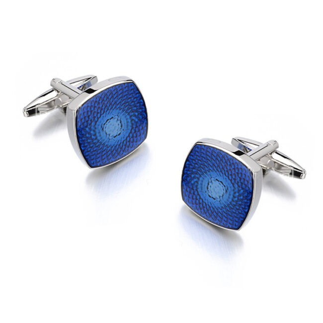 shlax & wing Pair of Mens Cufflinks Blue Stainless steel Square Elegant Style Mens Studs Elegant Style 81 Oferta especial
