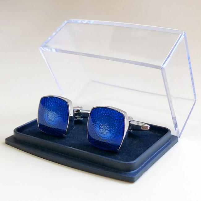 shlax & wing Pair of Mens Cufflinks Blue Stainless steel Square Elegant Style Mens Studs Elegant Style 81 Oferta especial