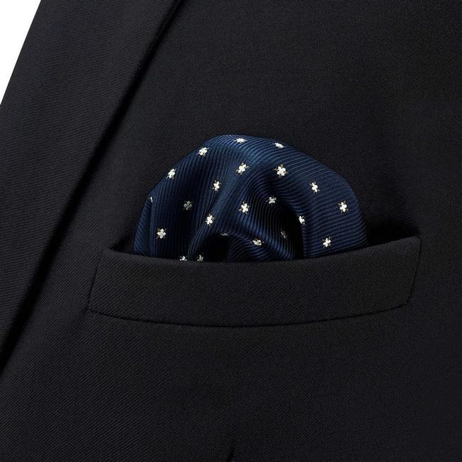 shlax & wing BH46 Navy Blue Floral Mens Pocket Square Fashion Classic Handkerchief Dress Hanky Último día