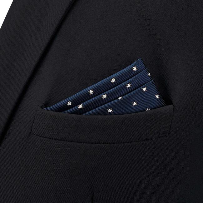shlax & wing BH46 Navy Blue Floral Mens Pocket Square Fashion Classic Handkerchief Dress Hanky Último día