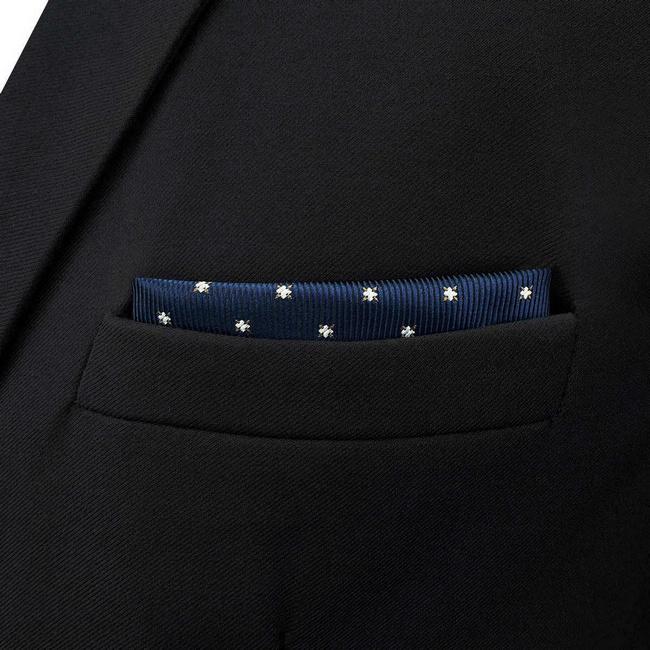 shlax & wing BH46 Navy Blue Floral Mens Pocket Square Fashion Classic Handkerchief Dress Hanky Último día
