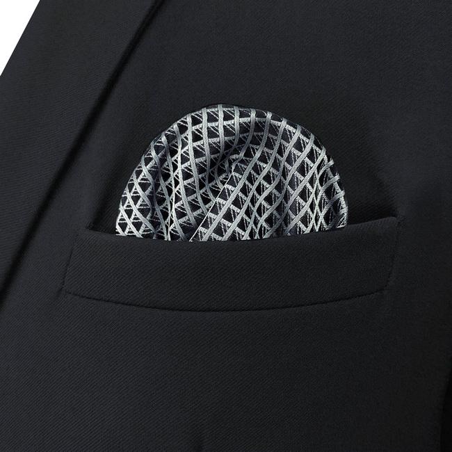shlax & wing BH28 Black Solid Silk Mens Pocket Square Fashion Wedding Handkerchief Novelty Acceossories Hanky Solo hoy