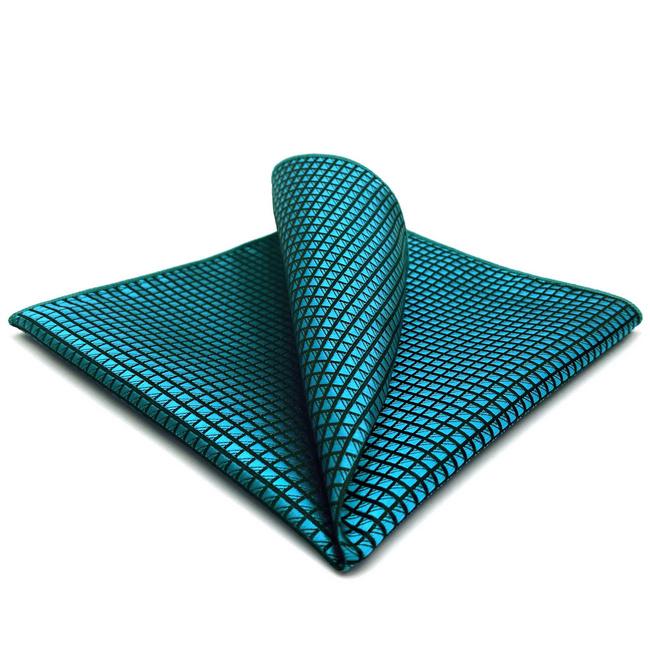 shlax & wing BH25 Blue Solid Silk Mens Pocket Square Fashion Classic Handkerchief Dress Hanky