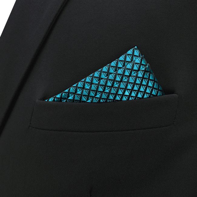 shlax & wing BH25 Blue Solid Silk Mens Pocket Square Fashion Classic Handkerchief Dress Hanky Oferta especial de fábrica