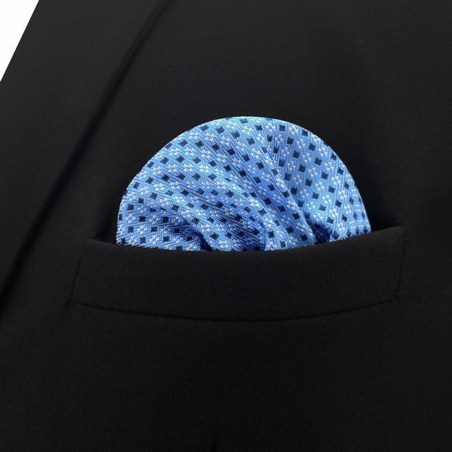 shlax & wing BH6 Azure Polka Dots Silk Mens Pocket Square Wedding Classic Handkerchief Brand New Dress Hanky Solo queda un día