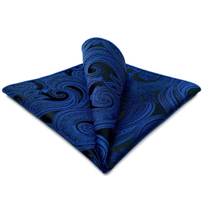 shlax & wing BH7 Navy Paisley Silk Mens Pocket Square Fashion Classic Brand New Handkerchief Wedding Hanky Superdescuento