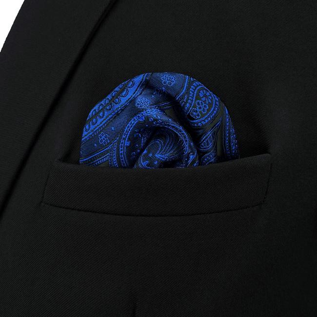 shlax & wing BH7 Navy Paisley Silk Mens Pocket Square Fashion Classic Brand New Handkerchief Wedding Hanky Superdescuento