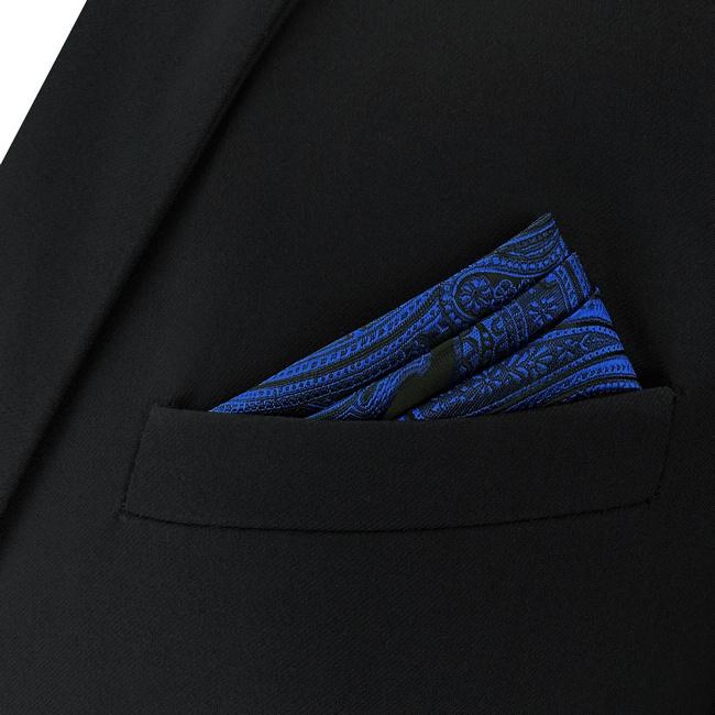 shlax & wing BH7 Navy Paisley Silk Mens Pocket Square Fashion Classic Brand New Handkerchief Wedding Hanky Superdescuento
