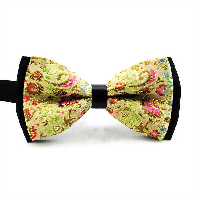 shlax & wing Wedding Gold Red Floral Mens Pre-tied Ajustable SilkBlend Wedding Dress Fashion SilkBlend Bow Tie Grandes descuentos