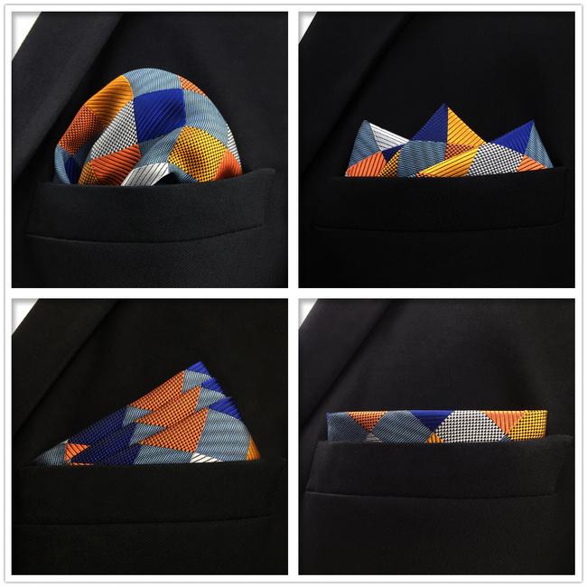 shlax & wing 5 Pieces Assorted Fashion Mens Pocket Square Classic Handkerchiefs Set 1-27 Liquidación