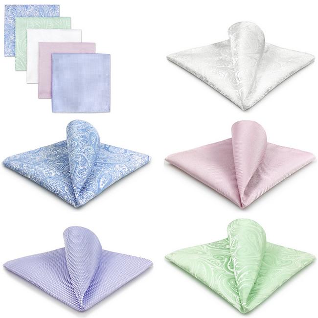 shlax & wing 5 Pieces Assorted Fashion Mens Pocket Square Classic Handkerchiefs Set 2-32 Tienda de fábrica