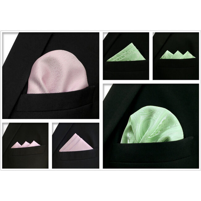 shlax & wing 5 Pieces Assorted Fashion Mens Pocket Square Classic Handkerchiefs Set 2-32 Tienda de fábrica