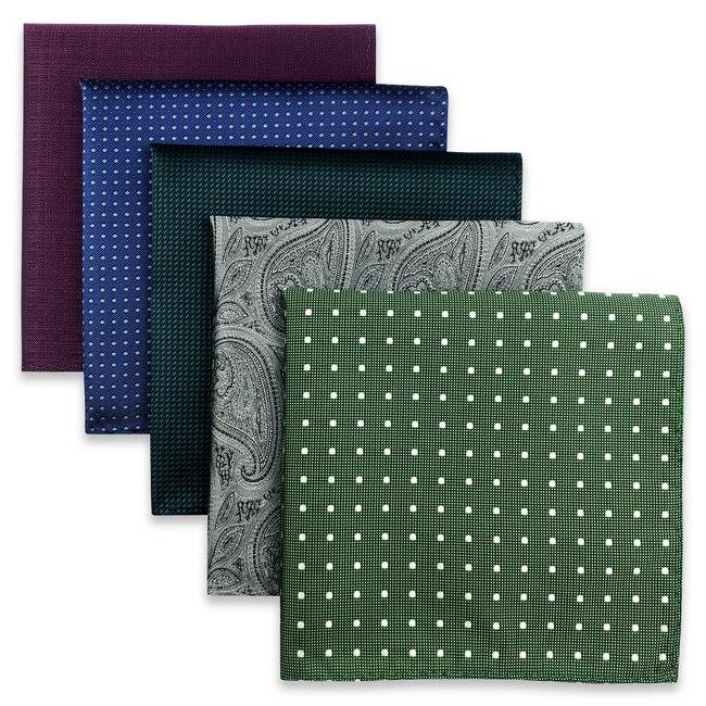 shlax & wing 5 Pieces Assorted Fashion Mens Pocket Square Classic Handkerchiefs Set 2-53 Ahorra y exporta