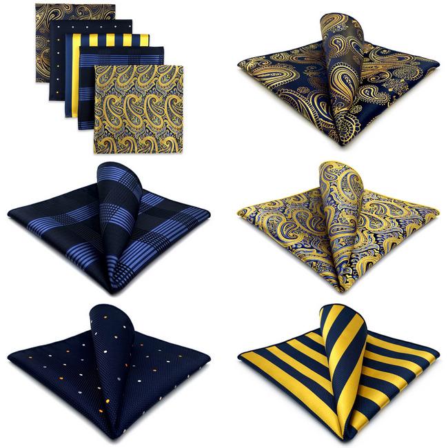 shlax & wing 5 Pieces Assorted Fashion Mens Pocket Square Classic Handkerchiefs Set 2-68 Libre de impuestos