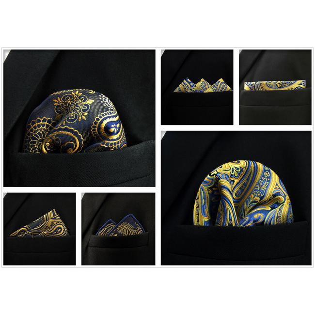 shlax & wing 5 Pieces Assorted Fashion Mens Pocket Square Classic Handkerchiefs Set 2-68 Libre de impuestos