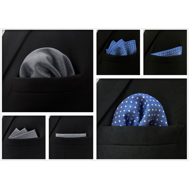 shlax & wing 5 Pieces Assorted Mens Pocket Square Fashion Gift Classic Handkerchiefs Set 1-37 Oferta exclusiva