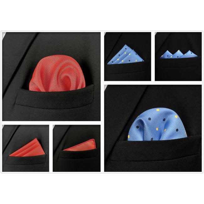 shlax & wing 5 Pieces Assorted Mens Pocket Square Fashion Gift Classic Handkerchiefs Set 2-104 Última moda