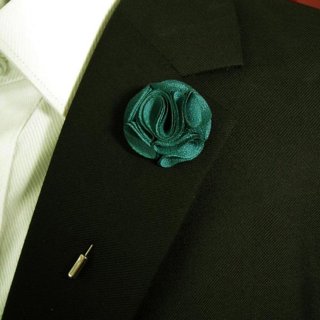 shlax & wing Green Cotton Blend Lapel Flowers Boutonniere Stick Pin Men’s Accessories Handmade Necktie